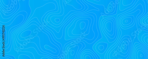 Abstract Terrain Map with Geometric Contours and Marine Navigation Lines for a Modern Digital Topography Illustration 