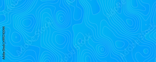 Abstract Vector Topology Design Featuring Geometric Contours and Marine Navigation Patterns in a Blue Ocean-Themed Background 