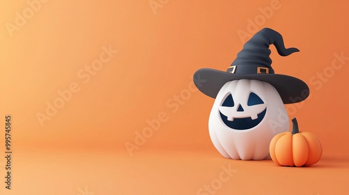 Halloween costume contest flat design, front view, competition theme, 3D render, Splitcomplementary color scheme