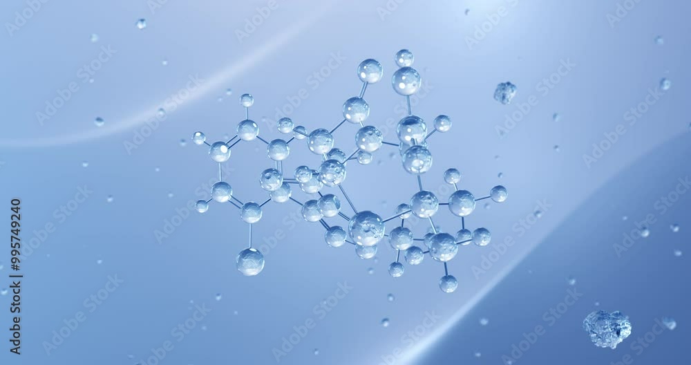 Cloxacillin rotating molecular structure, 3d model of molecule, antibiotic, looped video Cloxacillin rotating molecular structure, 3d model of molecule, antibiotic, looped video
