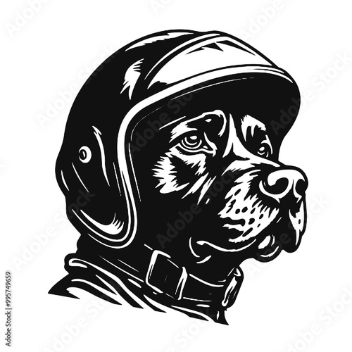 Dog Aviator With Pilot Cap & Goggles silhouette vector illustration transparent background