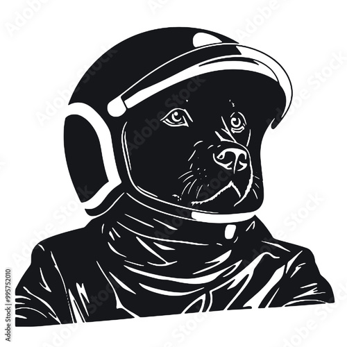 Dog Aviator With Pilot Cap & Goggles silhouette vector illustration transparent background