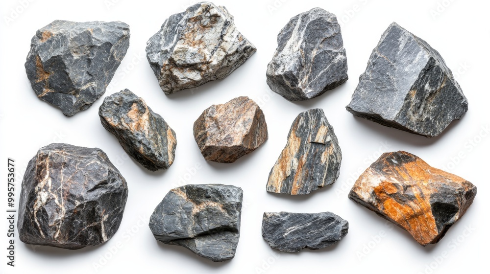 top view stones isolated on white background. top view stones isolated on white background.