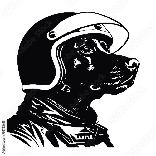 Dog Aviator With Pilot Cap & Goggles silhouette vector illustration transparent background