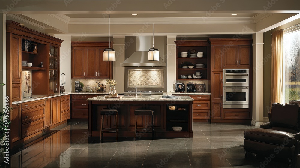 Modern Kitchen with Island, Cabinets, and Appliances Modern Kitchen with Island, Cabinets, and Appliances