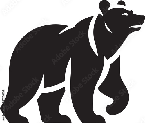 bear silhouette vector  illustration with white background.