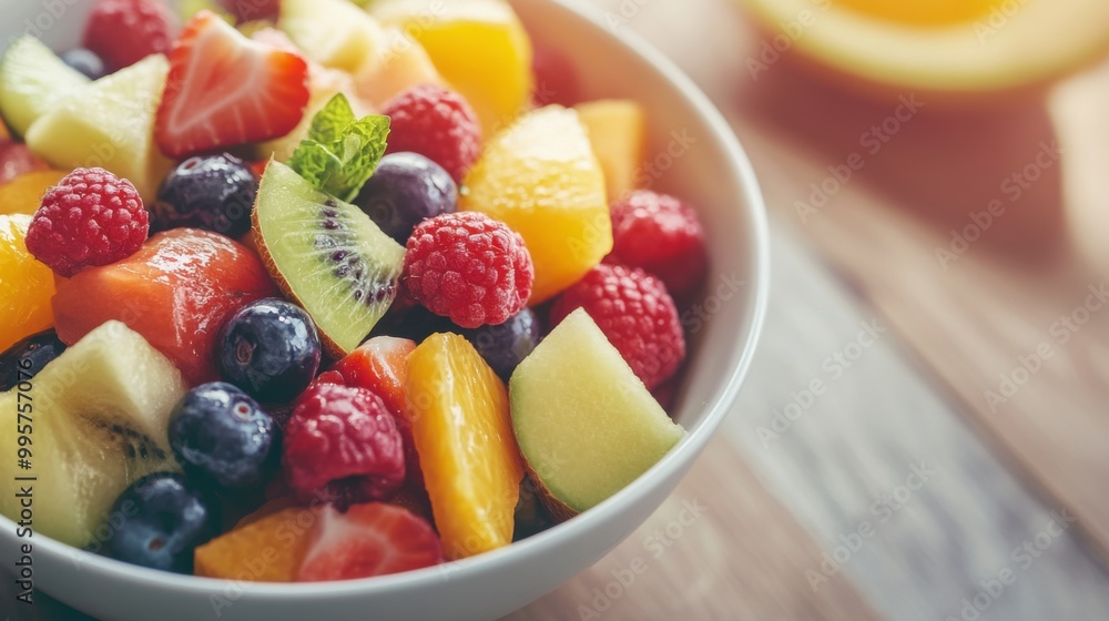 A vibrant bowl of mixed fruits including strawberries, kiwi, raspberries, and blueberries, offering a fresh and healthy snack option. A vibrant bowl of mixed fruits including strawberries, kiwi, raspberries, and blueberries, offering a fresh and healthy snack option.