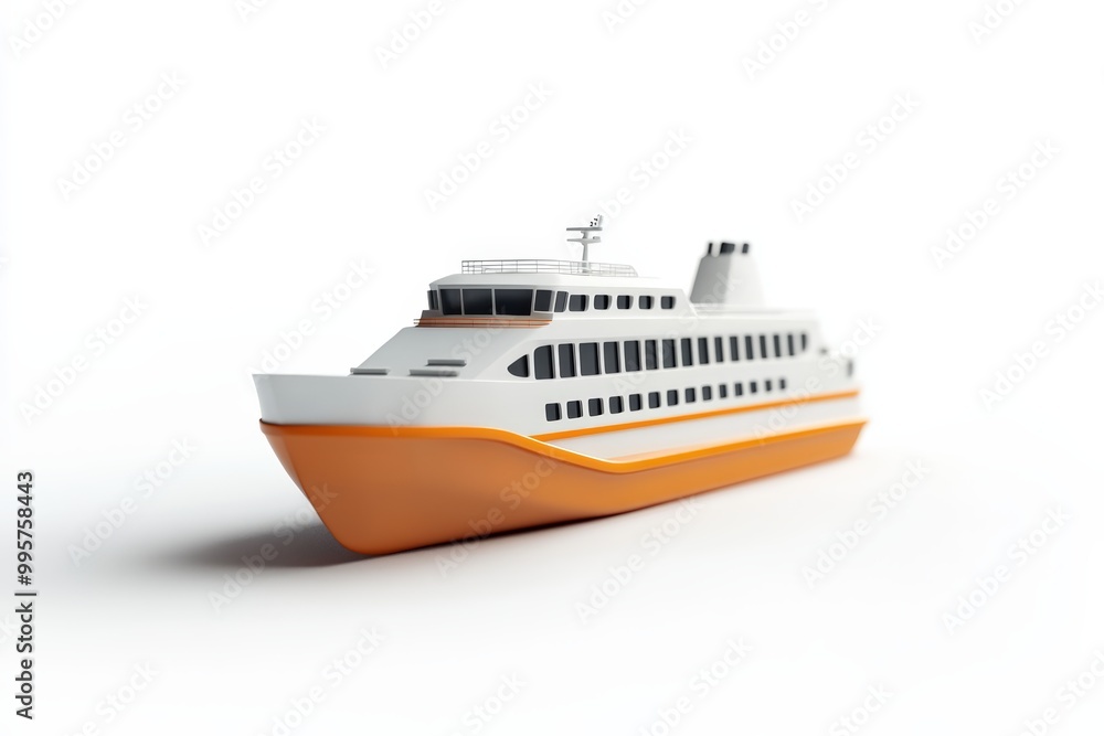 Ferry boat, white isolate background Ferry boat, white isolate background
