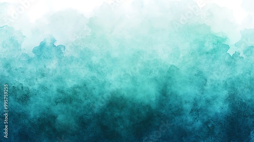 Abstract Watercolor Background in Blue and Green Tones