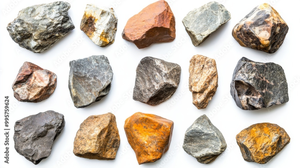 top view stones isolated on white background. top view stones isolated on white background.