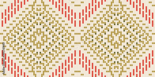 Mosaic Korean Traditional Pattern Backgroundfolk Embroidery, Aztec Geometric Ornament Print. Design for Carpet, Wallpaper, Clothing, Wrapping, Fabric