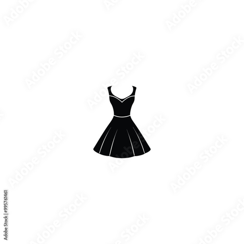 black and white dress isolated on white