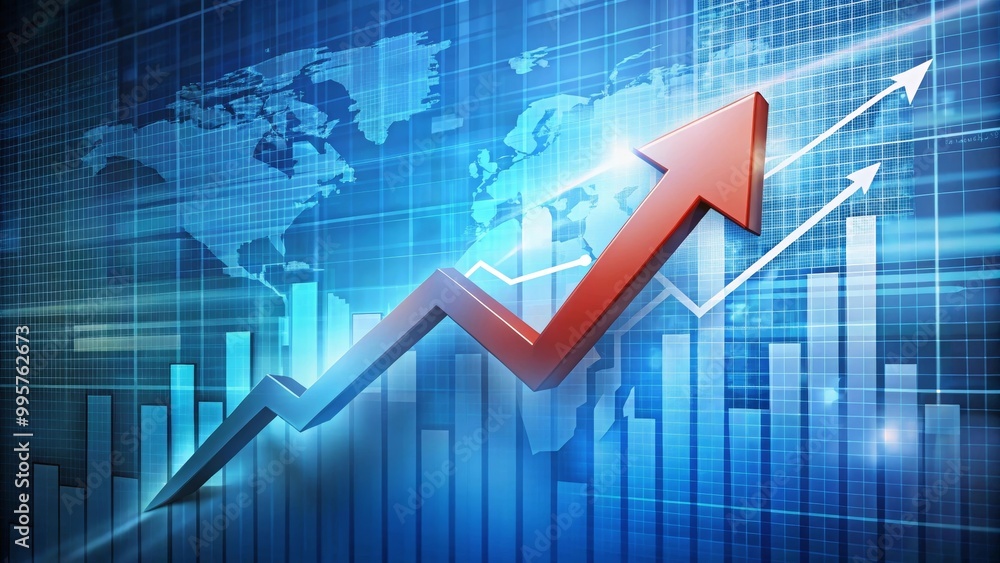 Golden dollar sign is growing on an increasing graph showing positive financial results Golden dollar sign is growing on an increasing graph showing positive financial results