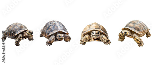 set of tortoise isolated on a white background