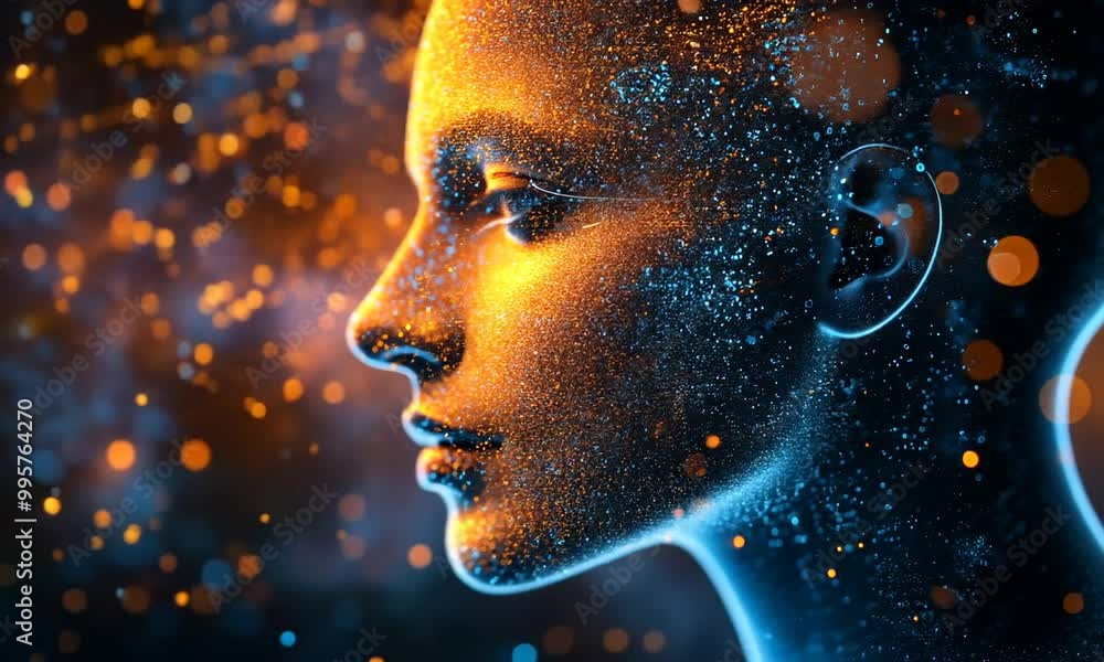 Digital Portrait with Abstract Background Digital Portrait with Abstract Background