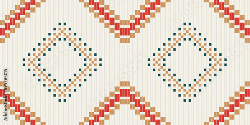 Shawl Geometric Pattern Wallpaperfolk Embroidery, Aztec Geometric Ornament Print. Design for Carpet, Wallpaper, Clothing, Wrapping, Fabric