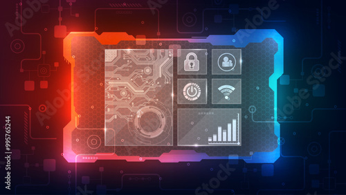 Abstract technology concept background. Futuristic user interface HUD. Vector illustration