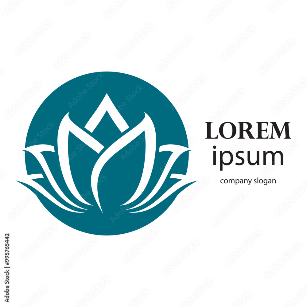Obraz premium Elegant and beautiful blooming flower logo illustration