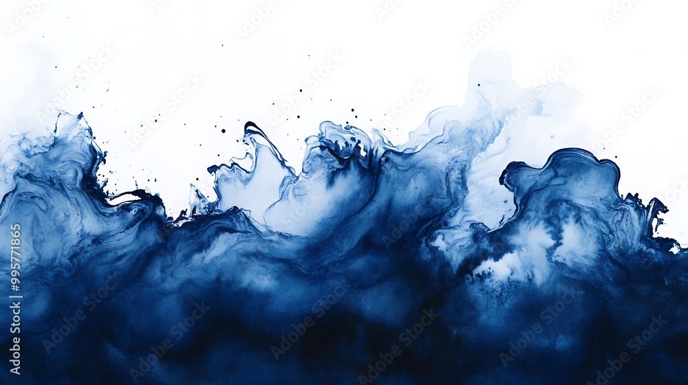 Abstract Blue Ink Splatters Abstract Blue Ink Splatters