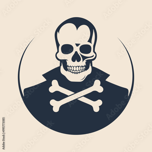 Hand drawn skull and crossbones tattoo vector