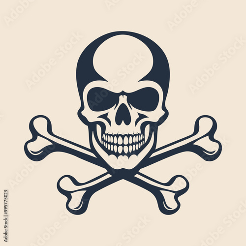 Skull and crossbones silhouette illustration