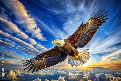 Wallpaper Mural eagle in flightbird, eagle, flying, flight, sky, wings, fly, nature, bald, wildlife, animal, hawk, blue, raptor, wing, vulture, bald eagle, wild, freedom, beak, feather, bird of prey, osprey, predator Torontodigital.ca