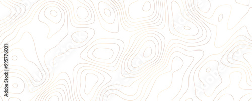 Elegant Geometric Topography Design Featuring Flowing Gold Contour Lines and Organic Mountain Terrain Patterns 