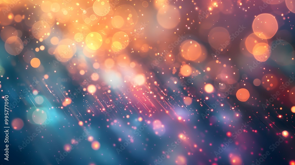 Abstract background with colorful bokeh lights and streaks of light on a dark background. Abstract background with colorful bokeh lights and streaks of light on a dark background.