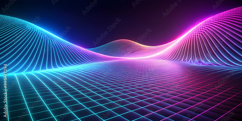 Neon Dreamscape: Abstract 80s Retro Wave Background with Glowing Pink and Blue Lines Neon Dreamscape: Abstract 80s Retro Wave Background with Glowing Pink and Blue Lines