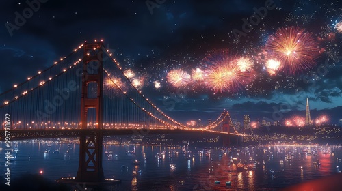 New Year's Eve Celebrations and Fireworks in Major Cities Around the World, Generative AI