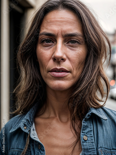 Poignant facial portrait of urban homeless individual, highlighting societal issues and human resilience.