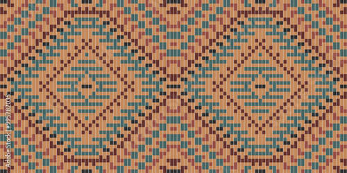 Scandinavian Arabic Carpet Patternfolk Embroidery, Aztec Geometric Ornament Print. Design for Carpet, Wallpaper, Clothing, Wrapping, Fabric