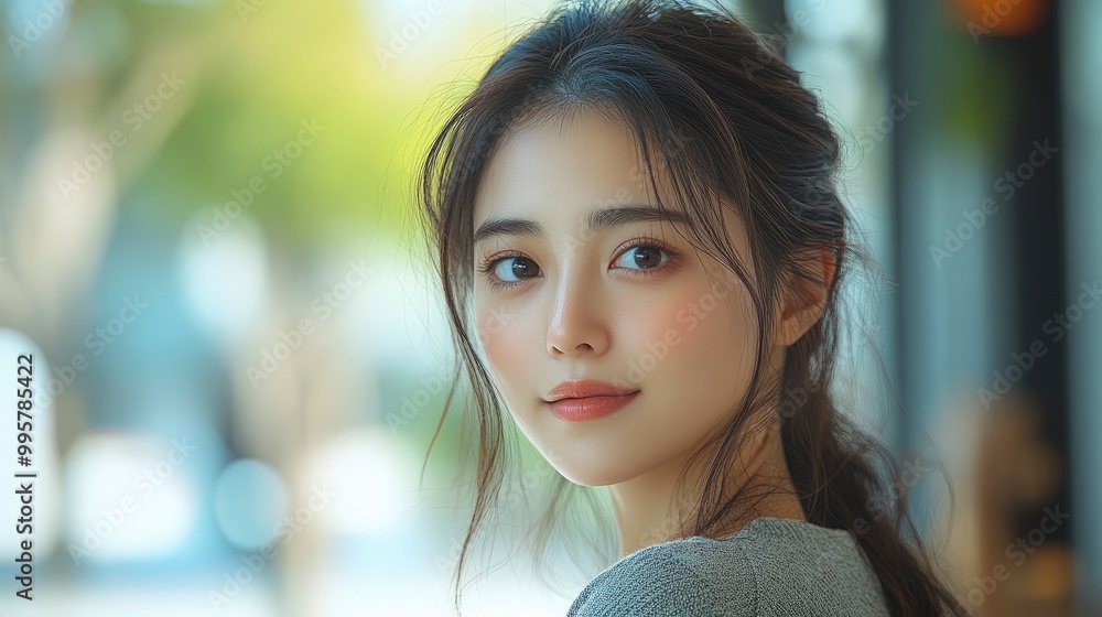Portrait of a Young Asian Woman with a Gentle Smile Portrait of a Young Asian Woman with a Gentle Smile