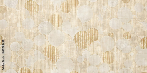 Beige Abstract Texture: Soft, subtle beige and off-white circles on a textured background. Perfect for minimalist designs, creating a calm and serene atmosphere.