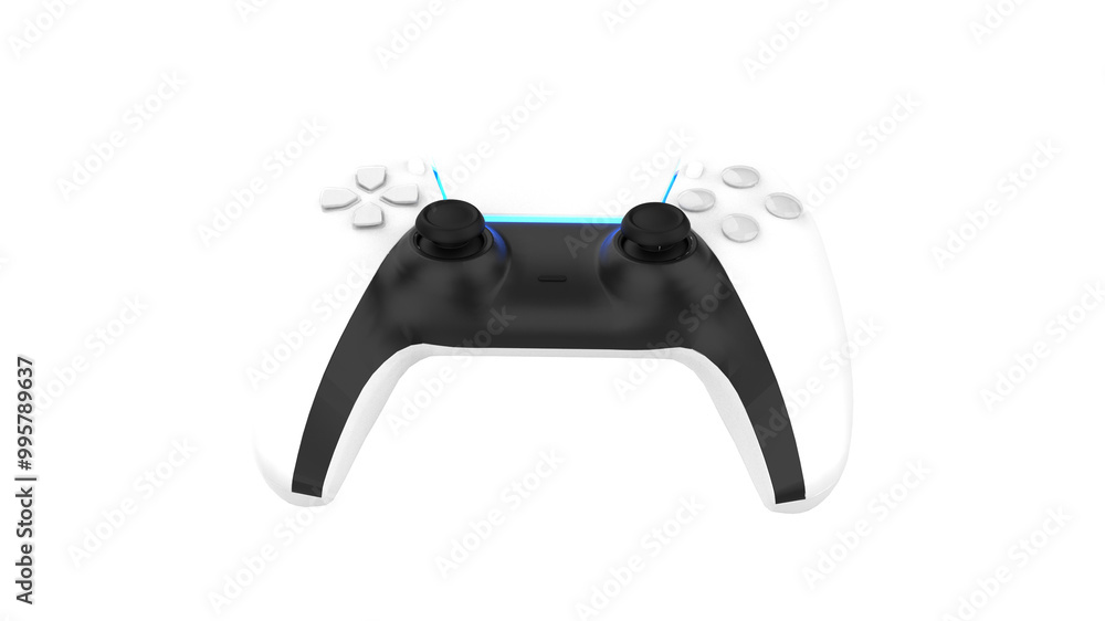 Next Generation white game controller isolated on white background Next Generation white game controller isolated on white background