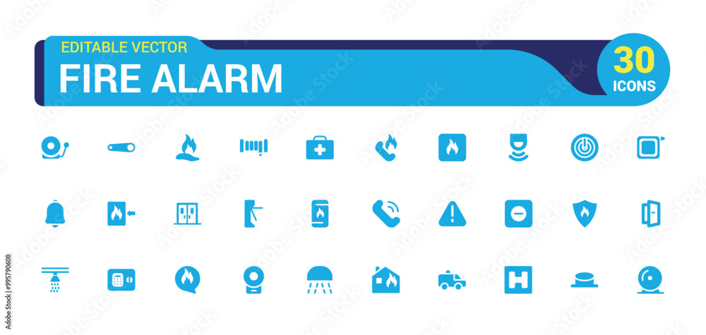 Fire alarm systems icons set, related to Alert, smoke sensor, glyph collection for web and ui. Filled icon pack, Solid icons set. Vector illustration. Fire alarm systems icons set, related to Alert, smoke sensor, glyph collection for web and ui. Filled icon pack, Solid icons set. Vector illustration.