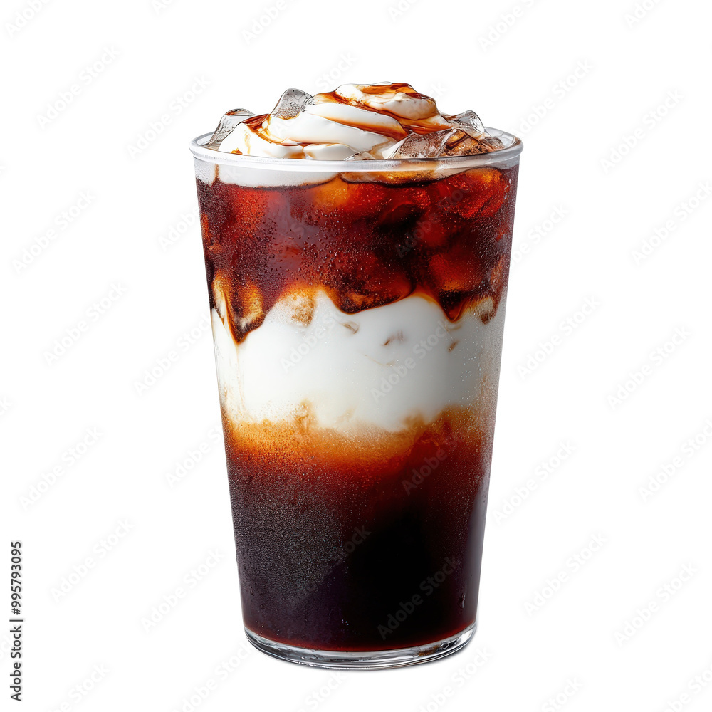 Iced Coffee with Cream and Chocolate Drizzle Iced Coffee with Cream and Chocolate Drizzle