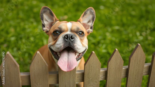 Playful Bulldog Enjoying the Outdoors