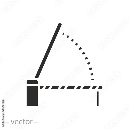 entrance parking, barrier car icon, toll booth, flat vector illustration