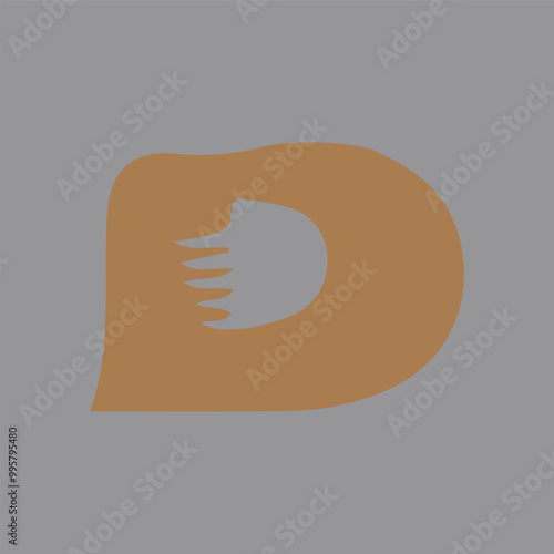 Letter D Bear Hand Claw Logo Design Vector Icon Graphic Emblem Symbol Illustration