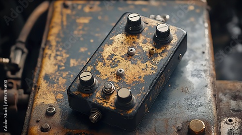 Vintage Gold Guitar Pedal: A Close-Up Look photo