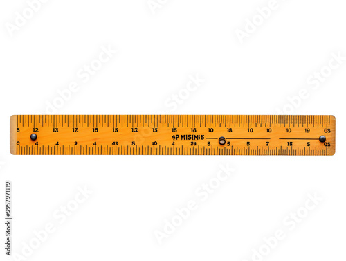 a yellow ruler with black numbers photo