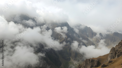 Breathtaking Mountain Landscape with Cloud Coverage