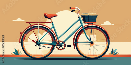 Eco-friendly transportation concept on world car-free day with vintage bicycle design