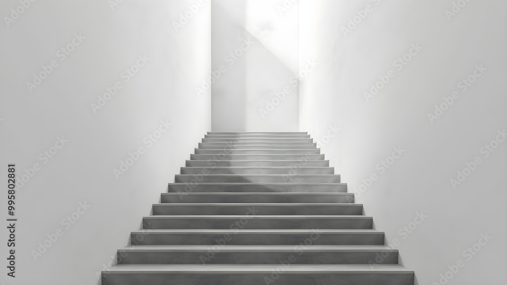 Elegant Staircase Leading to Bright Open Space Elegant Staircase Leading to Bright Open Space