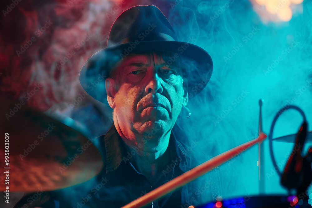 Naklejka premium Musician playing professional instrument generative AI