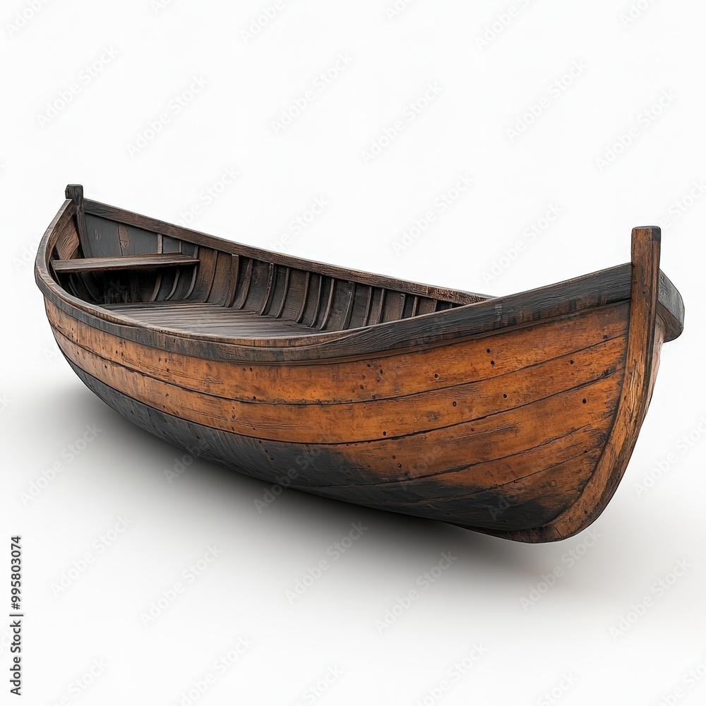 Wooden boat on white isolated background Wooden boat on white isolated background