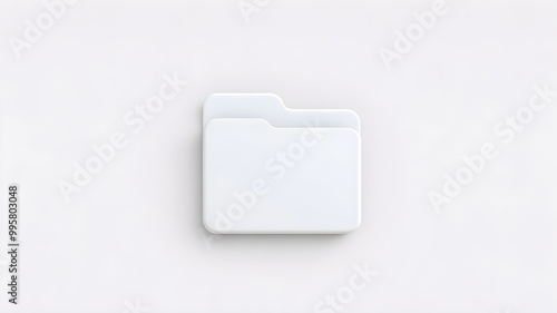 Minimalist White Folder Icon on Soft Background