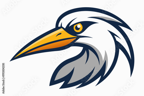 Egret head mascot logo design vector