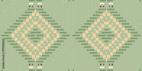 Folklore Korean Traditional Pattern Meaningfolk Embroidery, Aztec Geometric Ornament Print. Design for Carpet, Wallpaper, Clothing, Wrapping, Fabric